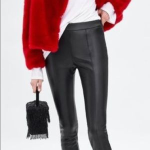 Faux leather Zara pants! Only worn twice. Size L
